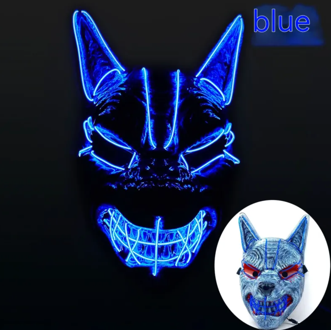 LED Full Face Luminous Halloween Mask