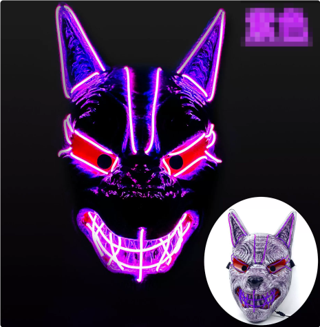 LED Full Face Luminous Halloween Mask