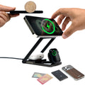 3 in 1 Wireless Charging Station iPhone 16 15 14 15W Fast Charging Station for Multiple Devices Adjustable Angle Foldable 8.8oz Travel Charging Stand for iPhone AirPods Apple Watch Men Women Gift
