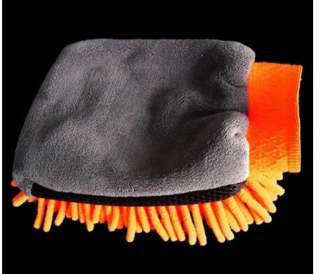Single-Sided Coral Chenille Foam Car Cleaning Gloves (Bear Paw)
