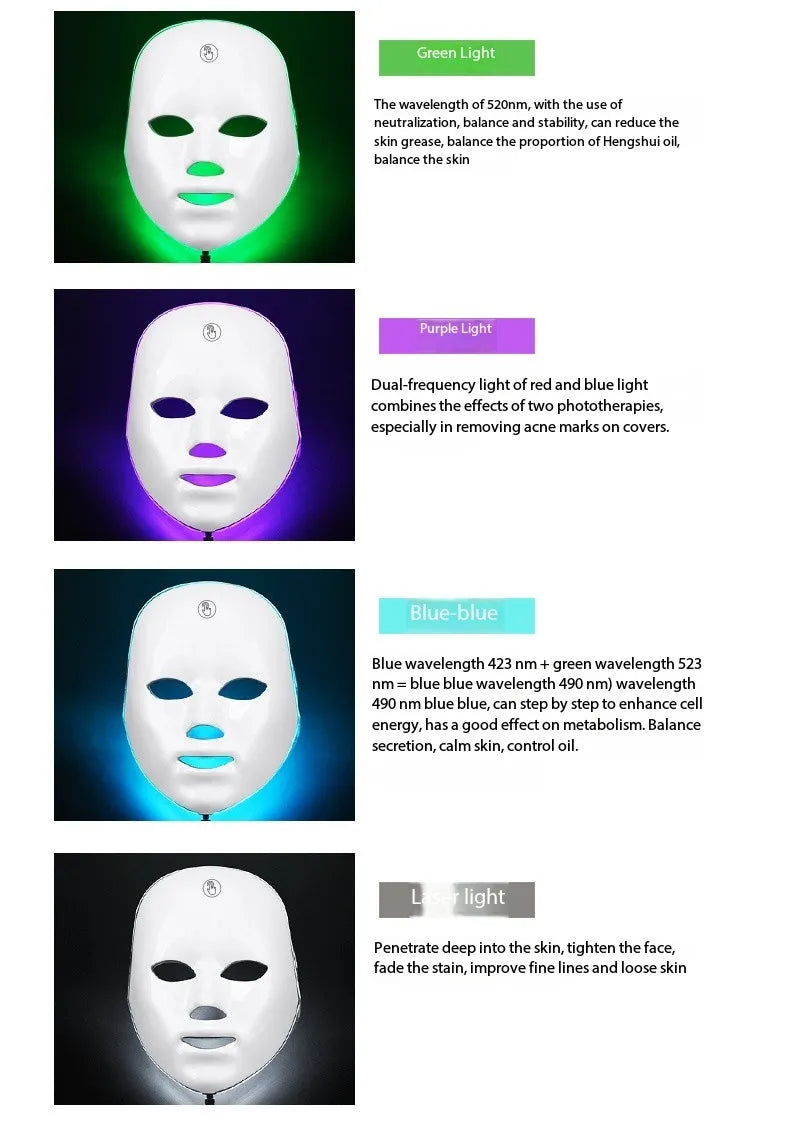 Wireless LED Red Light Face Mask