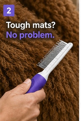 Stainless Steel Pet Detangling Comb— Dual Tooth Groomer