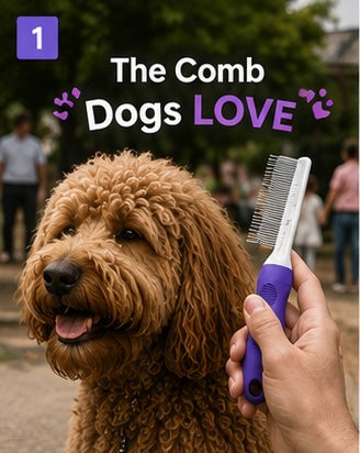 Stainless Steel Pet Detangling Comb— Dual Tooth Groomer