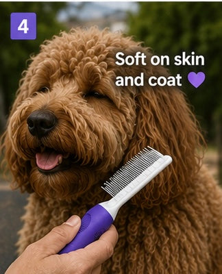 Stainless Steel Pet Detangling Comb— Dual Tooth Groomer