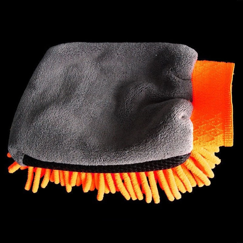 Single-Sided Coral Chenille Foam Car Cleaning Gloves (Bear Paw)