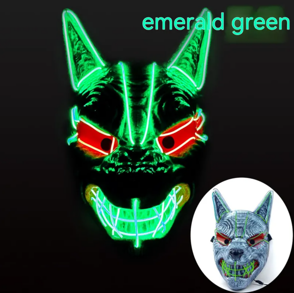 LED Full Face Luminous Halloween Mask