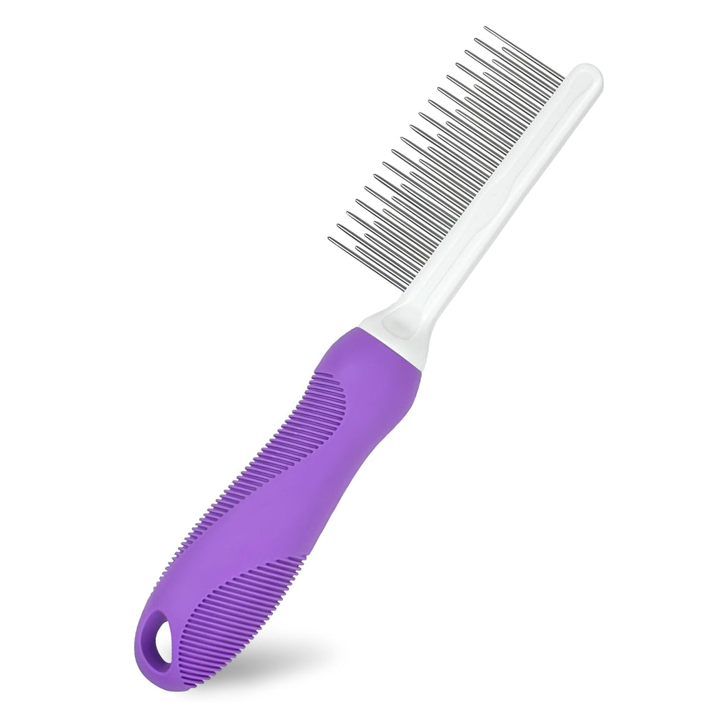 Stainless Steel Pet Detangling Comb— Dual Tooth Groomer
